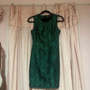 Banana Republic Emerald Patterned Midi Dress
